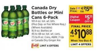ShopRite Bottles or mini cans 6-pack offer
