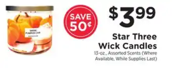 ShopRite Star three wick candles offer