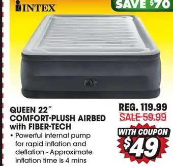 Big 5 Intex queen 22 comfort-plush airbed with fiber-tech offer