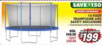 Big 5 Sportspower 14' trampoline with safety enclosure offer
