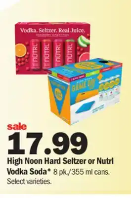 Meijer High noon hard seltzer or nutrl vodka soda offer