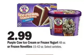 Meijer Purple cow ice cream or frozen yogurt 48 oz. or frozen novelties 15-42 oz offer