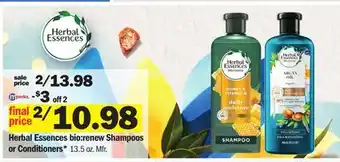 Meijer Herbal essences bio:renew shampoos or conditioners offer