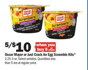 Meijer Oscar mayer or just crack an egg scramble kits offer