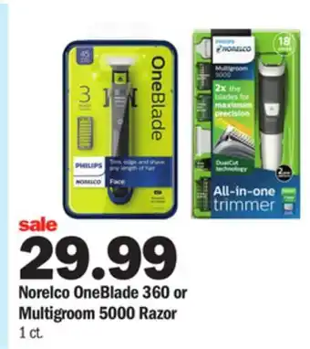 Meijer Norelco oneblade 360 or multigroom 5000 razor offer