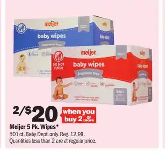 Meijer Meijer 5 pk. wipes offer