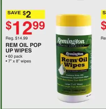 Dunham's Sports Remington rem oil pop up wipes offer
