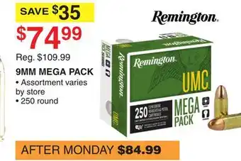 Dunham's Sports Remington 9mm mega pack offer