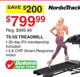 Dunham's Sports Nordictrack t6.5s treadmill offer