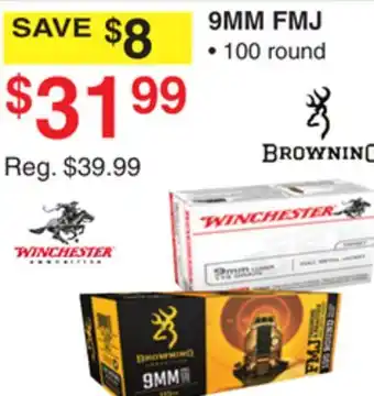 Dunham's Sports Winchester 9mm fmj offer