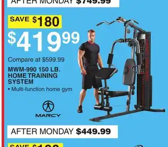 Dunham's Sports Marcy mwm-990 150 lb home training system offer