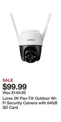 BJ’s Lorex 2k pan-tilt outdoor wi-fi security camera with 64gb sd card offer