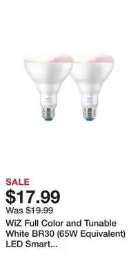 BJ’s Wiz full color and tunable white br30 (65w equivalent) led smart bulbs, 2 pk offer