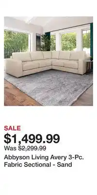 BJ’s Abbyson living avery 3-pc. fabric sectional - sand offer