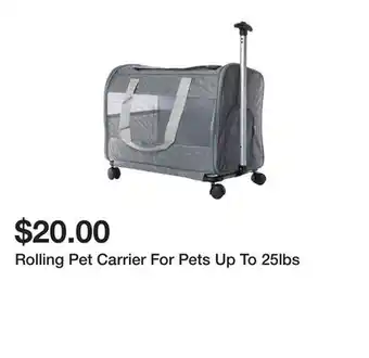 Five Below Rolling pet carrier for pets up to 25lbs offer