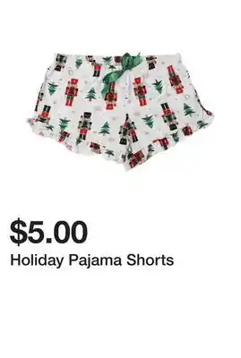 Five Below Holiday pajama shorts offer