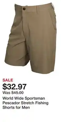 Cabela's World wide sportsman pescador stretch fishing shorts for men offer
