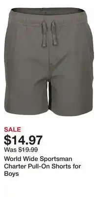 Cabela's World wide sportsman charter pull-on shorts for boys offer