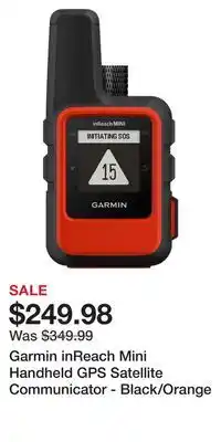 Cabela's Garmin inreach mini handheld gps satellite communicator - black/orange offer