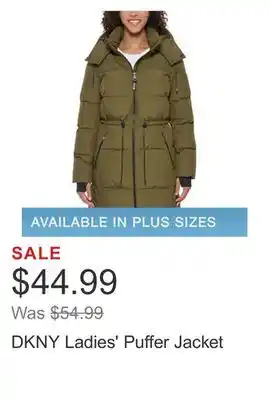 Costco Dkny ladies' puffer jacket offer