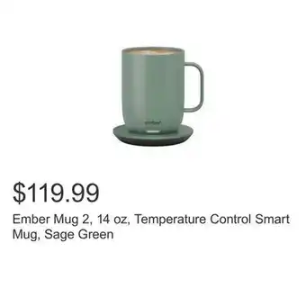 Costco Ember mug 2, 14 oz, temperature control smart mug, sage green offer