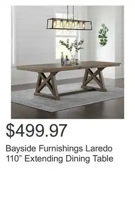 Costco Bayside furnishings laredo 110 extending dining table offer