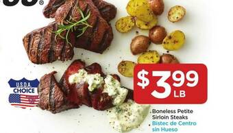 Food 4 Less Boneless Petite Sirloin Steaks offer