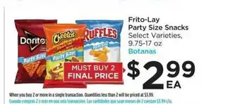 Food 4 Less Frito-kay Party Size Snacks offer