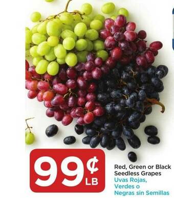 Food 4 Less Red, Green Or Black Seedless Grapes offer