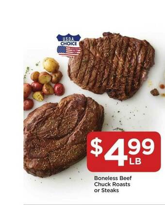 Food 4 Less Boneless Beef Chuck Roasts Or Steaks offer