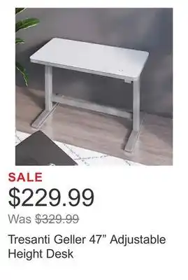 Costco Tresanti geller 47 adjustable height desk offer