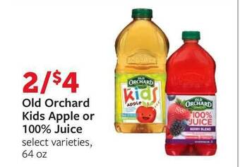 Fareway Old Orchard Kids Apple Or 100% Juice offer