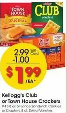 Kroger Kellogg's Club Or Town House Cracker offer