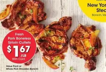 Kroger Fresh Pork Boneless Sirloin Cutlets offer