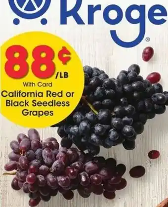 Kroger California Red Or Black Seedless Grapes offer