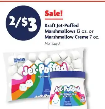 Family Dollar Kraft jet-puffed marshmallows 12 oz. or marshmallow creme 7 oz offer