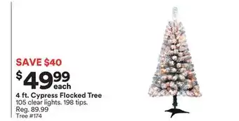 Michaels 4 ft. cypress flocked tree offer