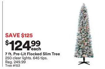 Michaels 7 ft. pre-lit flocked slim tree offer