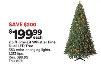 Michaels 7.5 ft. pre-lit whistler pine dual led tree offer