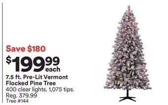 Michaels 7.5 ft. pre-lit vermont flocked pine tree offer