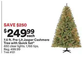 Michaels 7.5 ft. pre-lit jasper cashmere tree with quick set offer