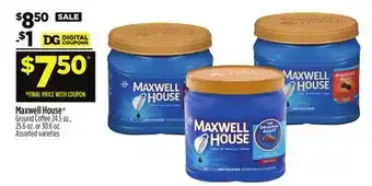 Dollar General Maxwell house ground coffee offer