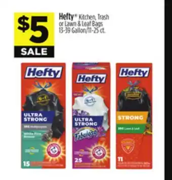 Dollar General Hefty kitchen, trash or lawn & leaf bags offer