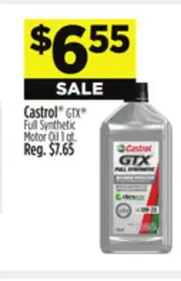 Dollar General Castrol gtx full synthetic motor oil offer