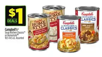 Dollar General Campbell's soupkitchen classics or homestyle offer