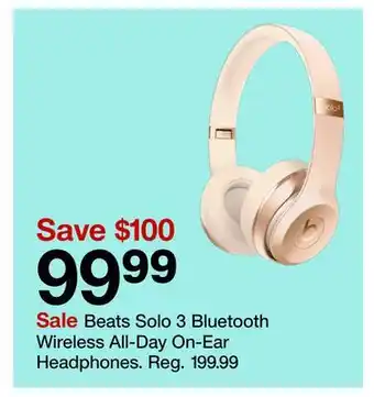 Target Beats solo 3 bluetooth wireless all-day on-ear headphones offer