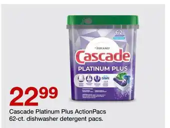 Target Cascade platinum plus actionpacs 62-ct. dishwasher detergent pacs offer