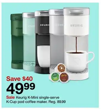 Target Keurig k-mini single-serve k-cup pod coffee maker offer