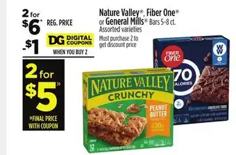 Dollar General Nature valley , fiber one or general mills bars offer
