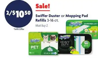 Family Dollar Swiffer duster or mopping pad refills offer